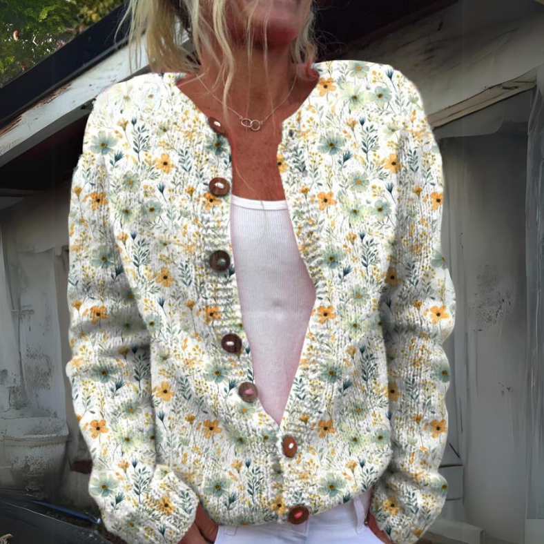 Talia™ | Warm Vest Met Bloemenprint